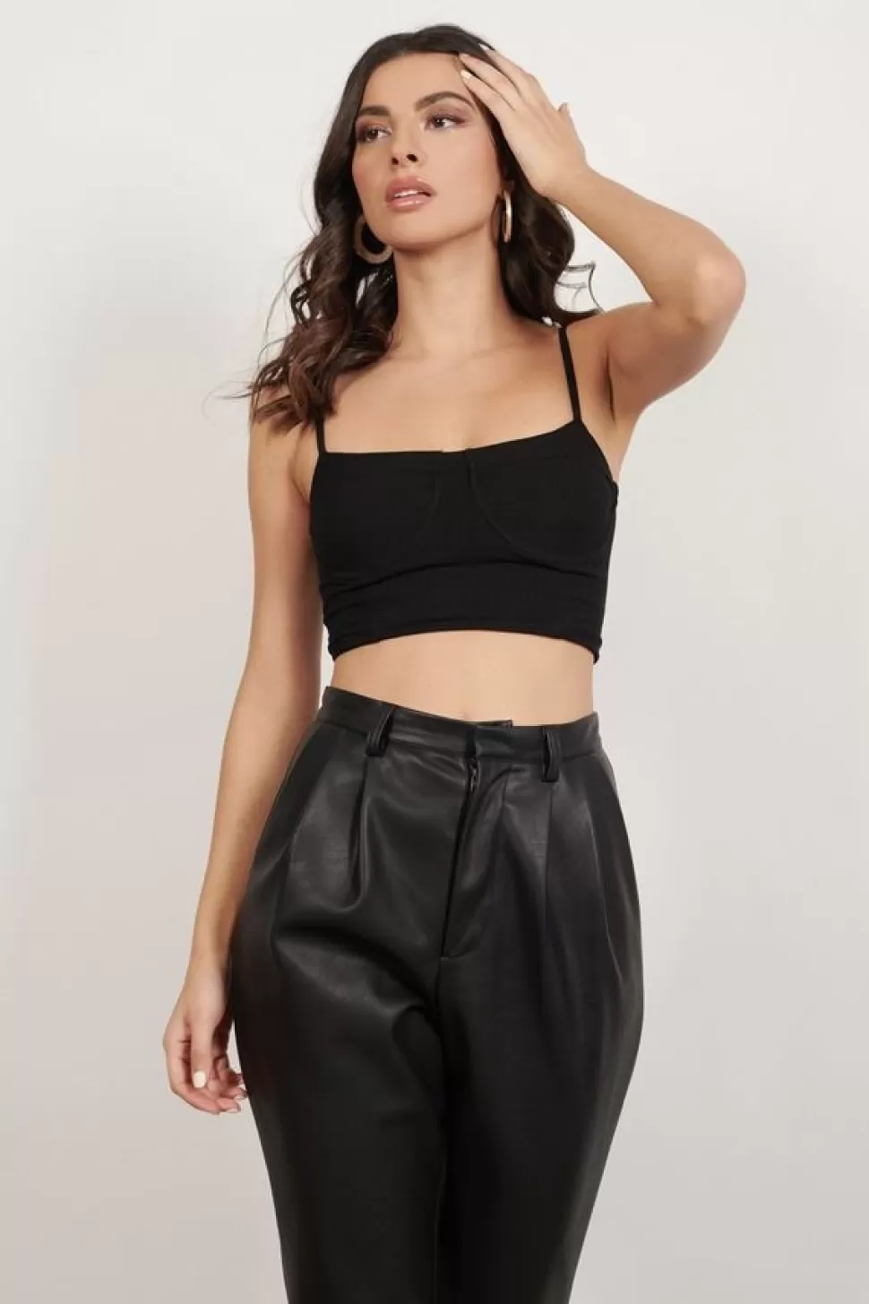 Going Out Tops*Tobi Adore Ribbed Bustier Crop Top Black