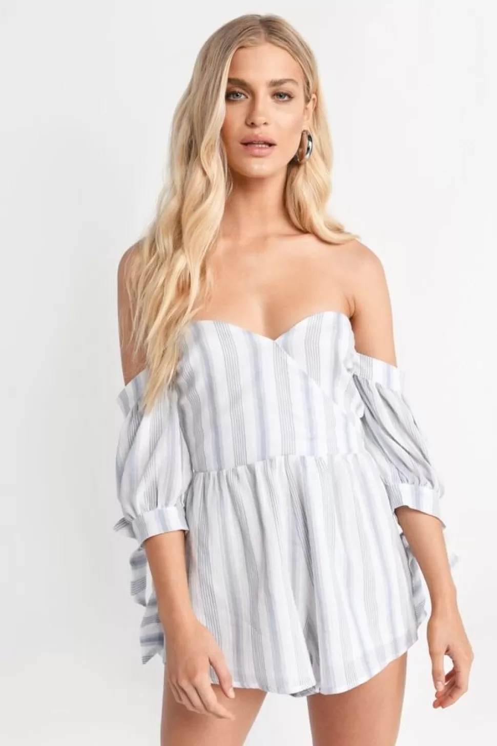 Rompers & Jumpsuits*Tobi All Me Stripe Surplice Romper Blue Multi