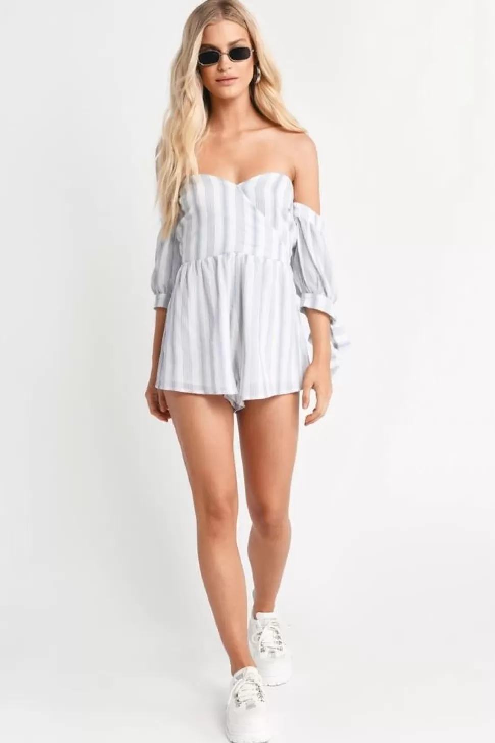 Rompers & Jumpsuits*Tobi All Me Stripe Surplice Romper Blue Multi