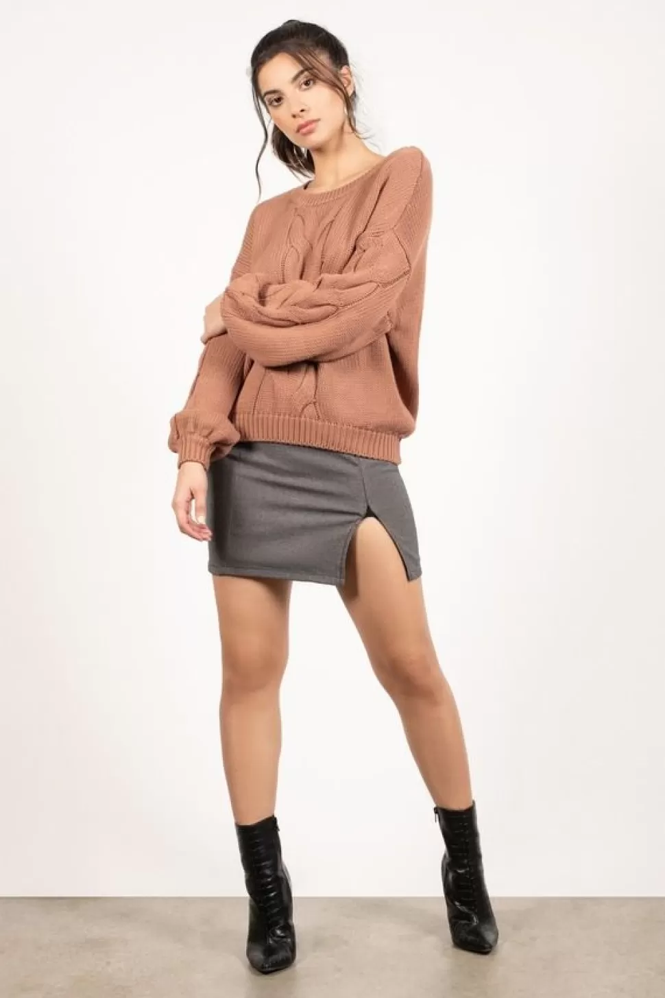 Sweaters & Cardigans*Tobi All The Feels Cable Knit Sweater Sienna | Red | Beige