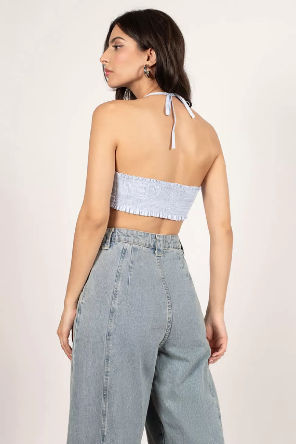 Crop Tops*Tobi Alysha Halter Crop Top Light Blue