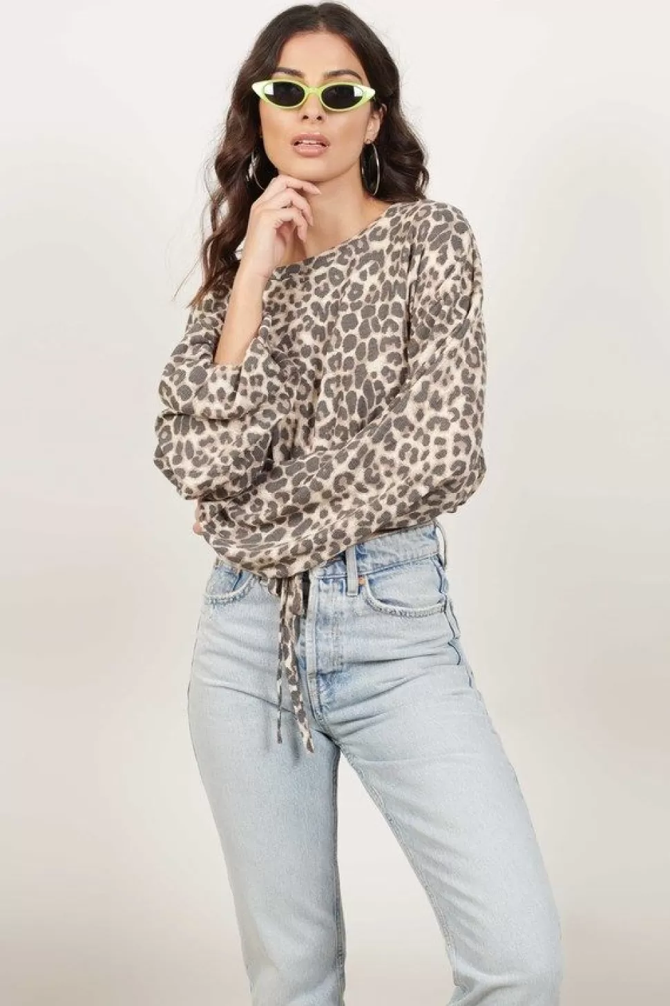 Long Sleeve Tops*Tobi Animal In Me Leopard Crop Top Multi