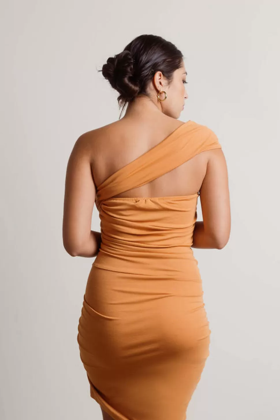 Bodycon Dresses*Tobi Anya One Shoulder Ruched Bodycon Dress Orange