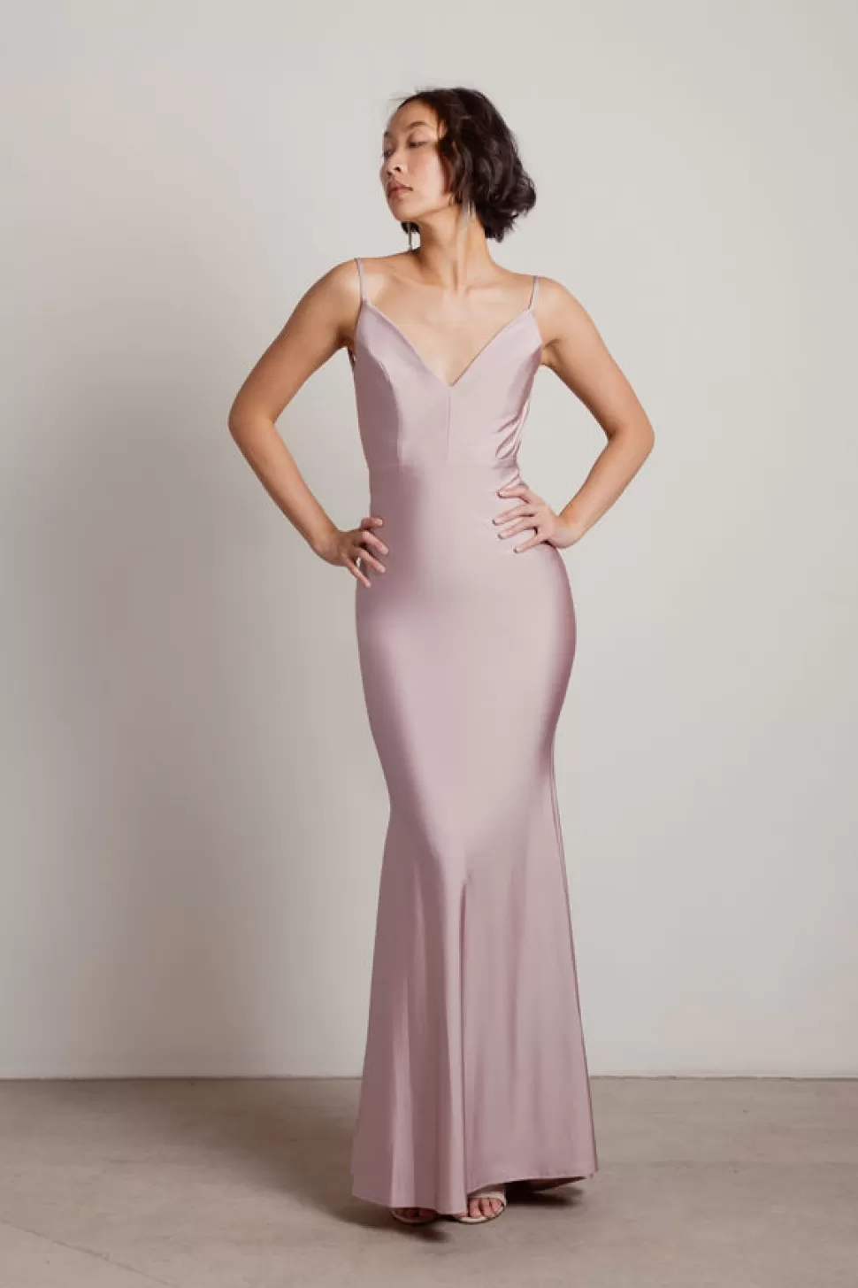 Black Tie & Evening Dresses*Tobi Ariella Satin Bodycon Mermaid Dress Mauve | Red | Burgundy | Emerald