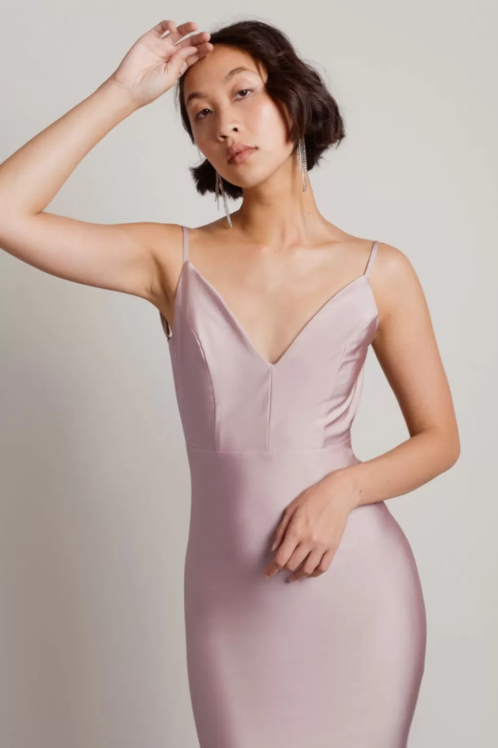 Black Tie & Evening Dresses*Tobi Ariella Satin Bodycon Mermaid Dress Mauve | Red | Burgundy | Emerald