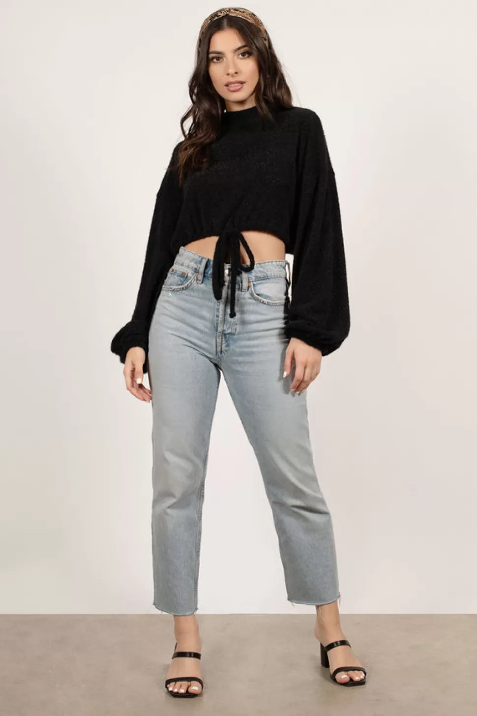 Long Sleeve Tops*Tobi Aubree Drawstring Top Black