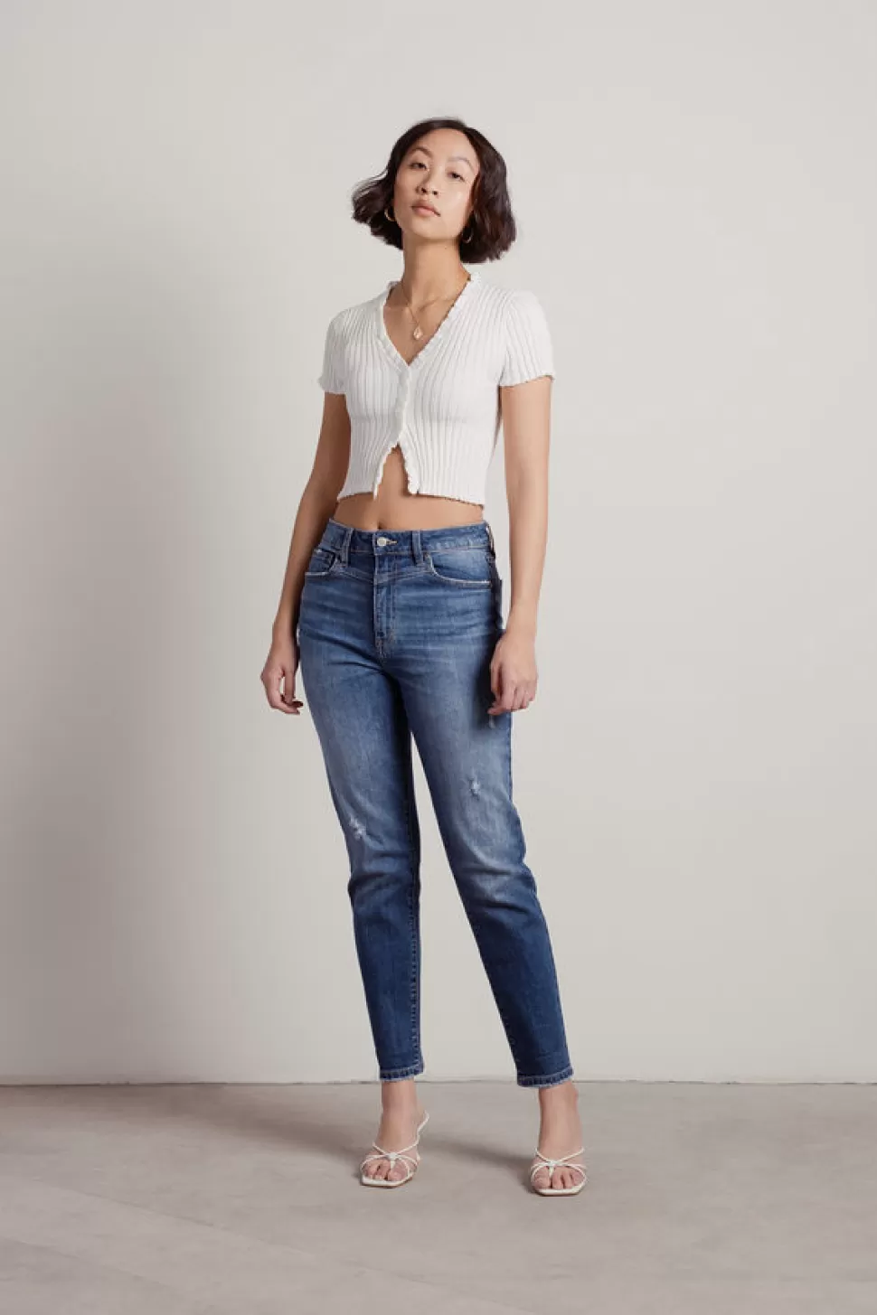 Denim*Tobi Baldwin High Rise Relaxed Crop Jeans Medium Wash