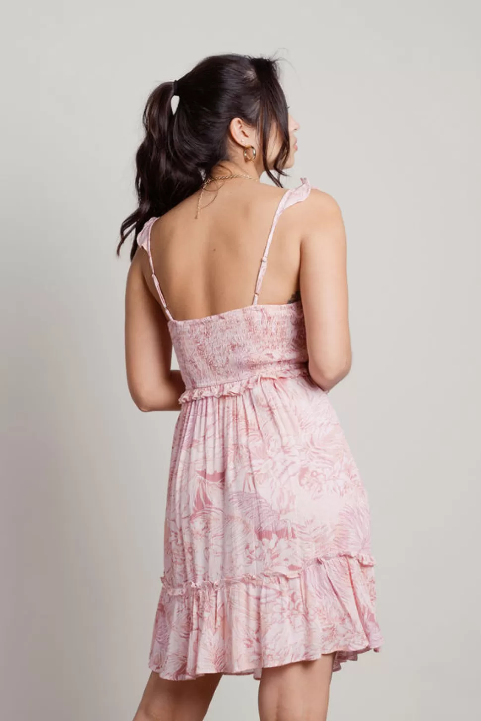 Sundresses*Tobi Baye Ruffle Floral Shift Dress Pink