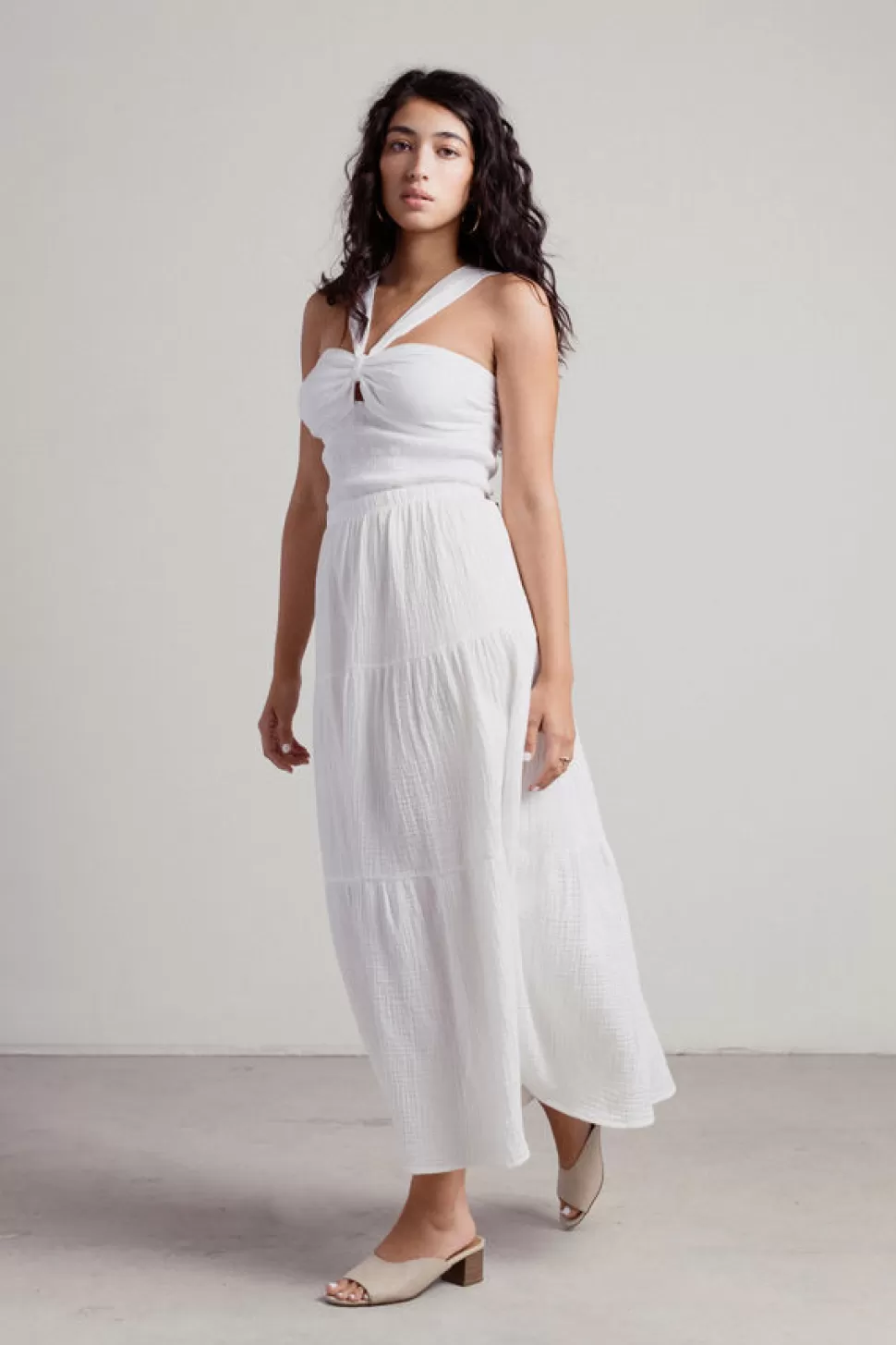 Skirts*Tobi Becca Textured Maxi Skirt White