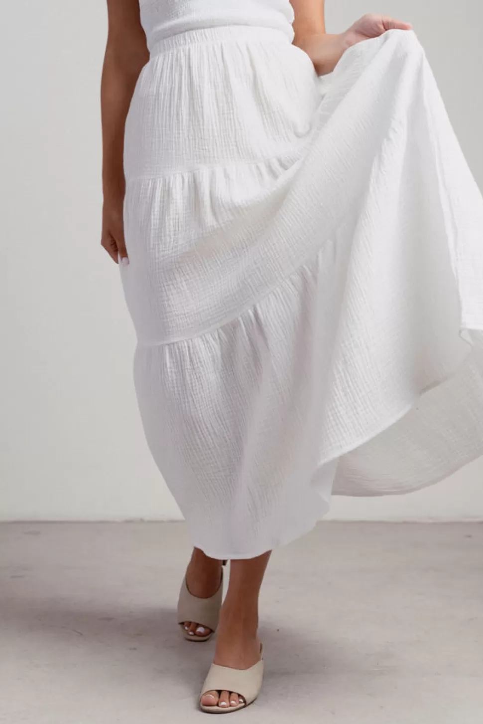 Skirts*Tobi Becca Textured Maxi Skirt White