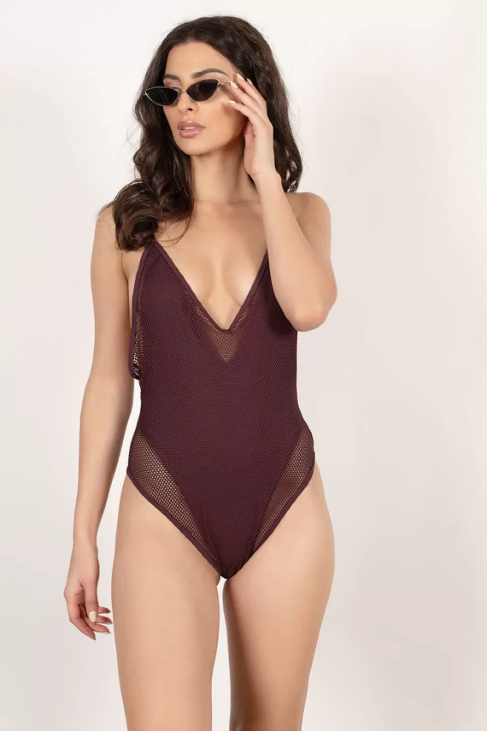 Swimwear*Tobi Big Waves One Piece Swimsuit Wine | Black