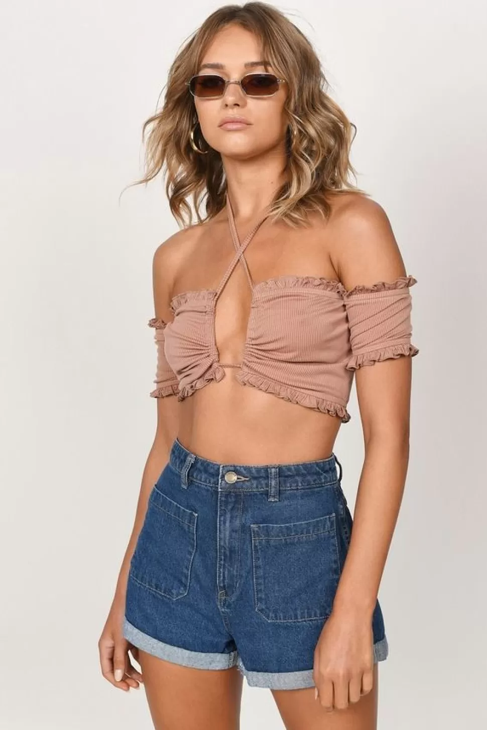 Off The Shoulder Tops*Tobi Bingo Off Shoulder Crop Top Sienna | Black | Red