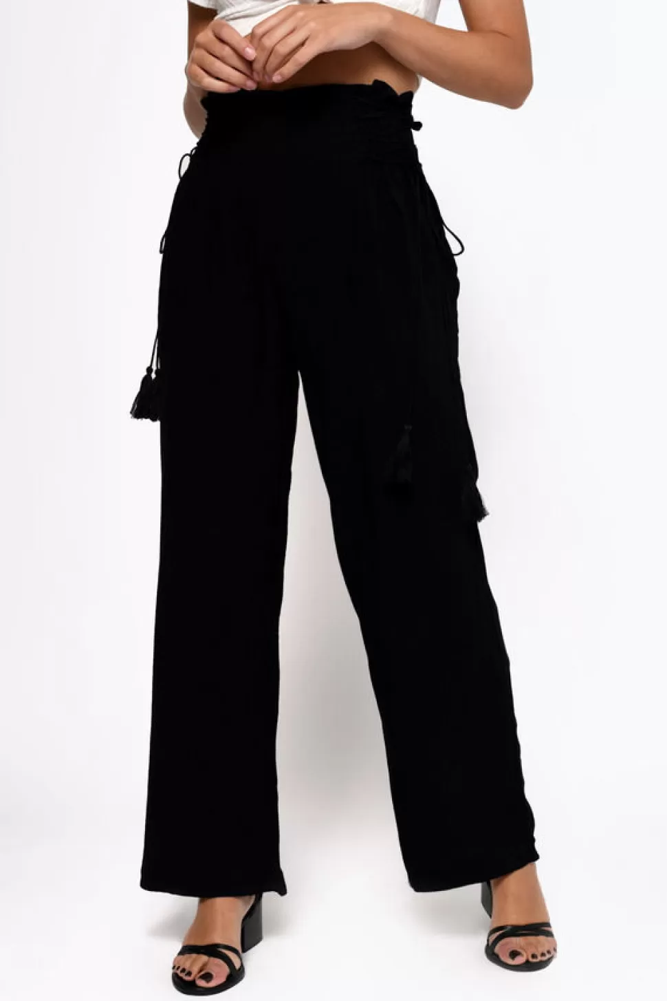 Pants*Tobi Body Party Wide Leg Pants Black