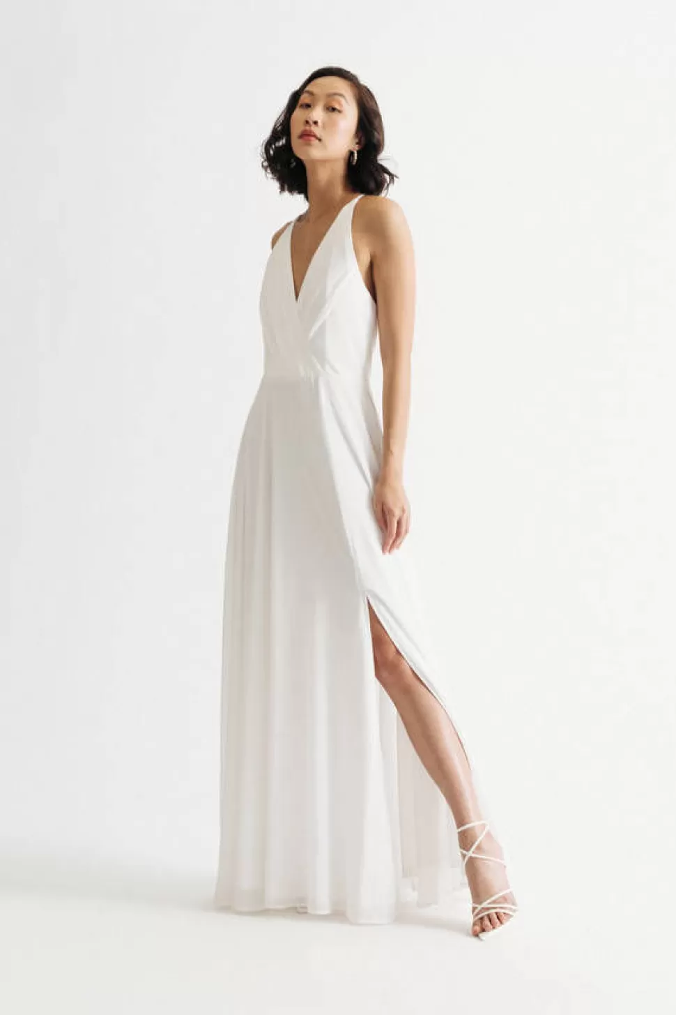 Black Tie & Evening Dresses*Tobi Bring Me Closer Halter Slit Maxi Dress Ivory