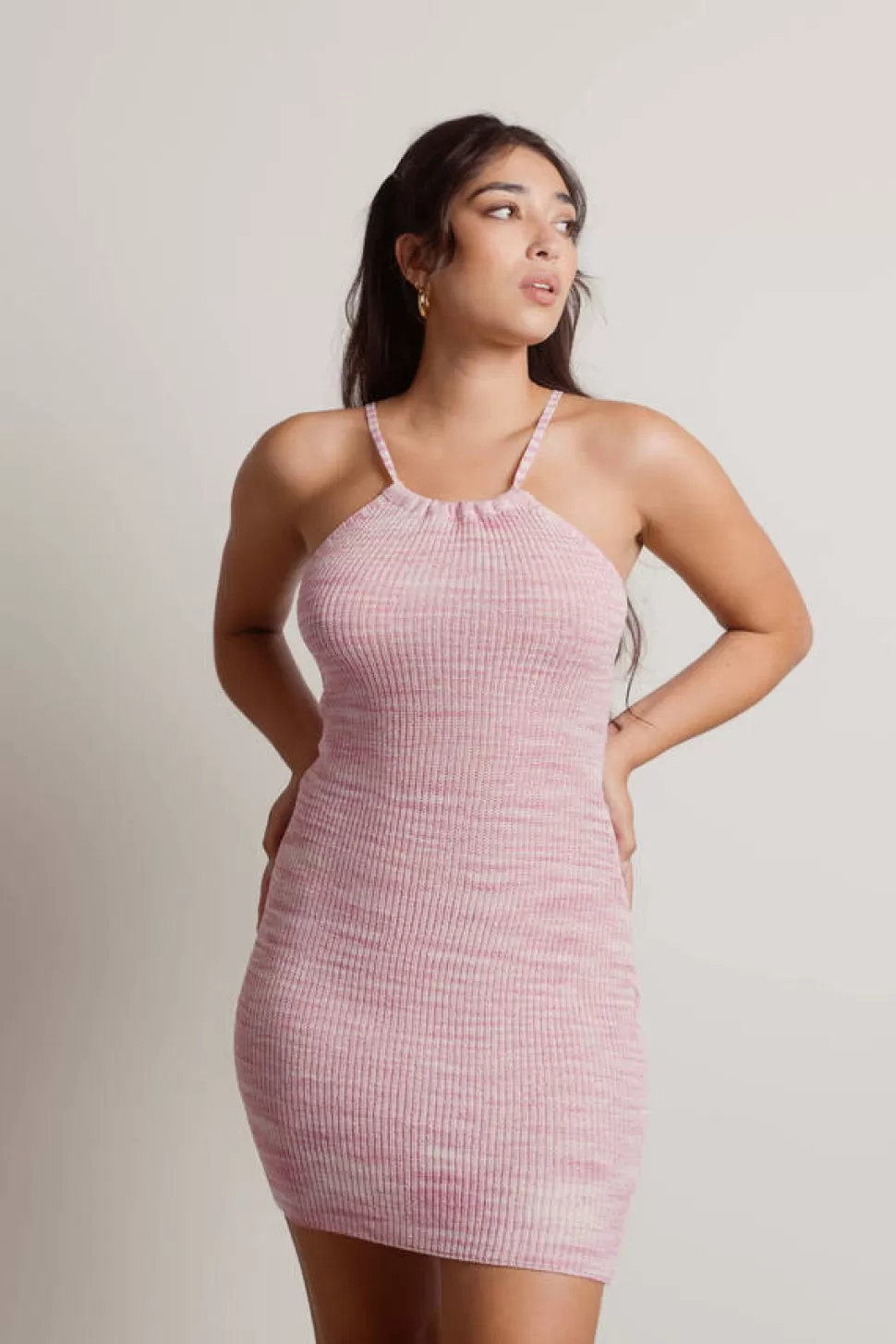 Casual Dresses*Tobi Bubble Gum Open Back Bodycon Knit Dress Pink