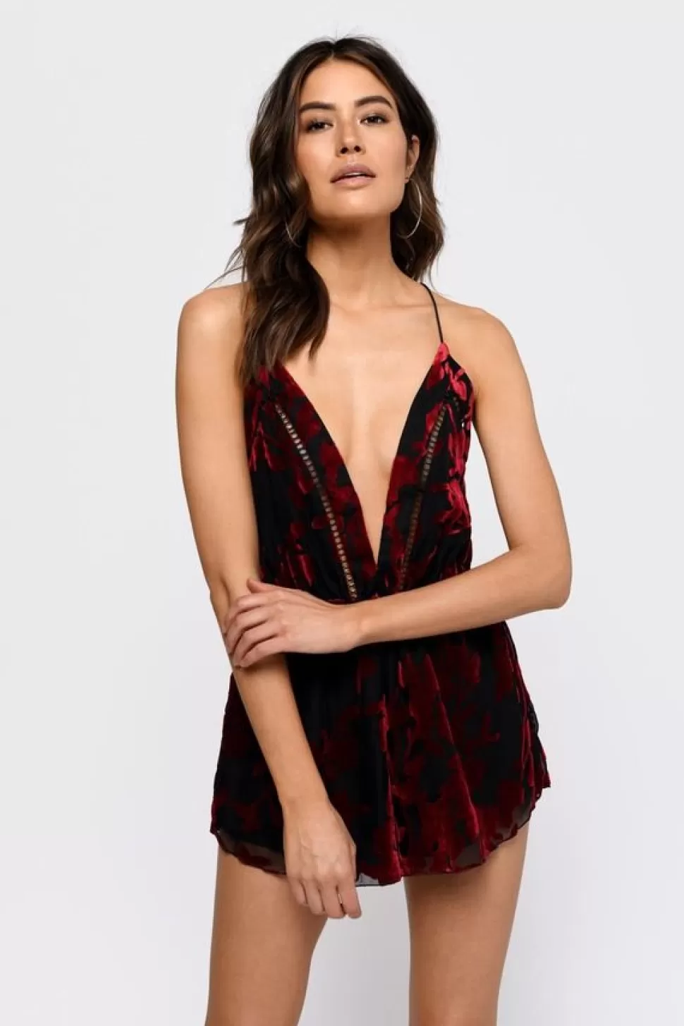 Rompers & Jumpsuits*Tobi Burn Baby Velvet Romper Black