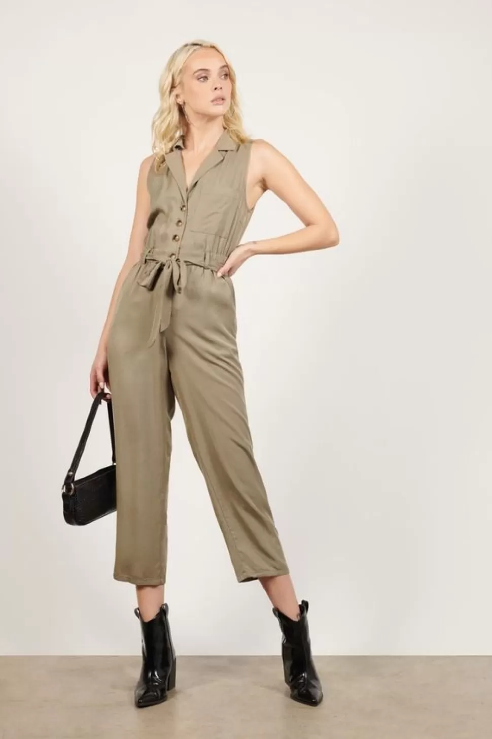 Rompers & Jumpsuits*Tobi Call It A Day Button Up Jumpsuit Olive