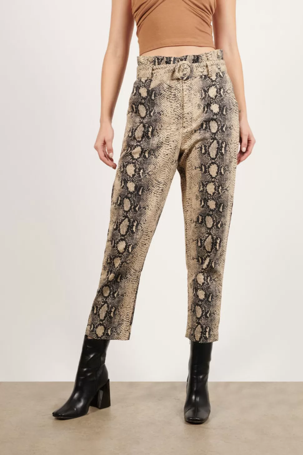 Pants*Tobi Can'T See Snake Print Belted Pants Multi