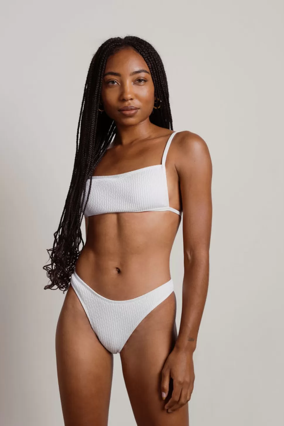 Bikinis*Tobi Carmella Textured Bikini Set White