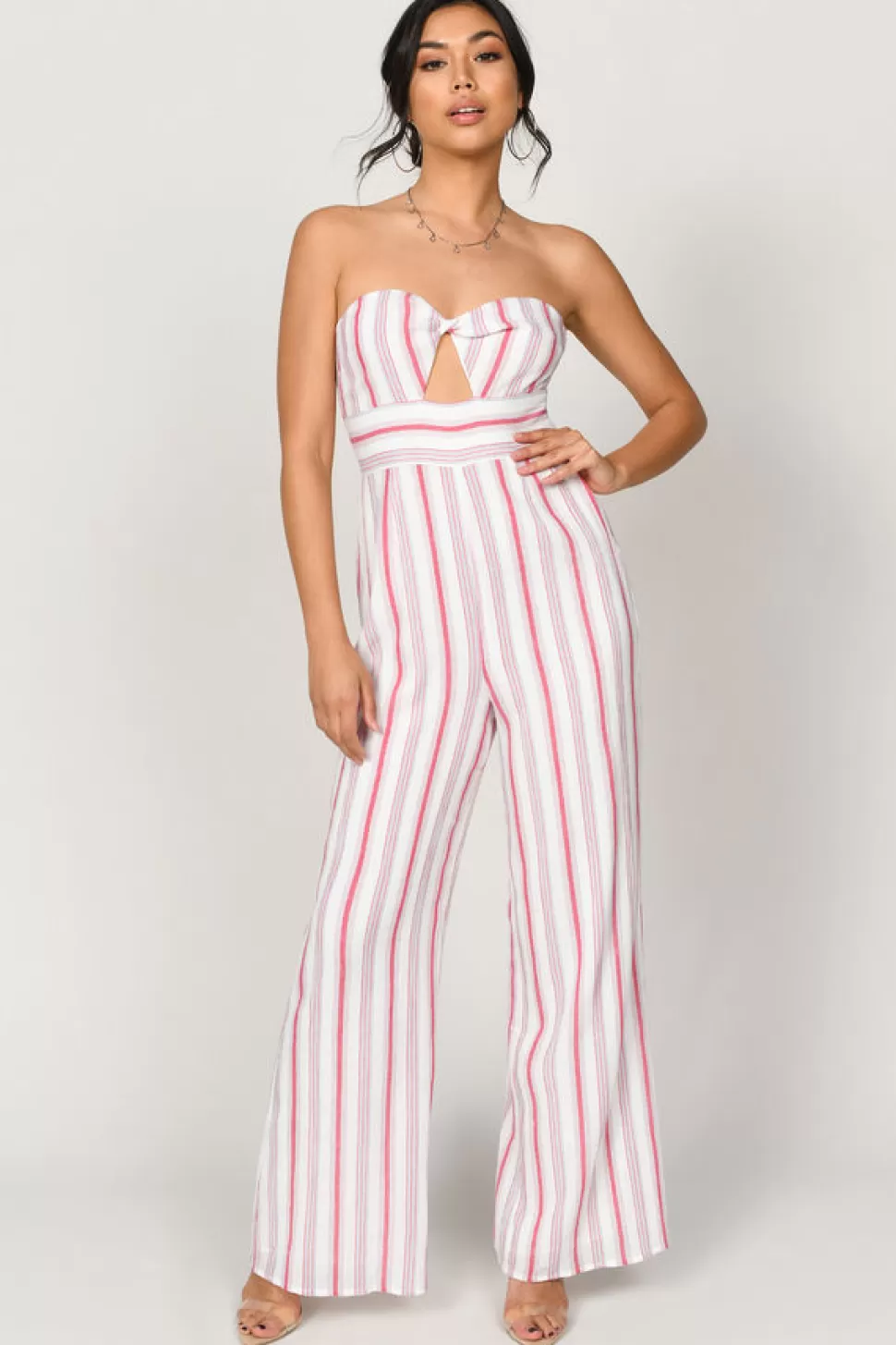 Rompers & Jumpsuits*Tobi Carrie Stripe Strapless Jumpsuit Red Multi | Blue Multi