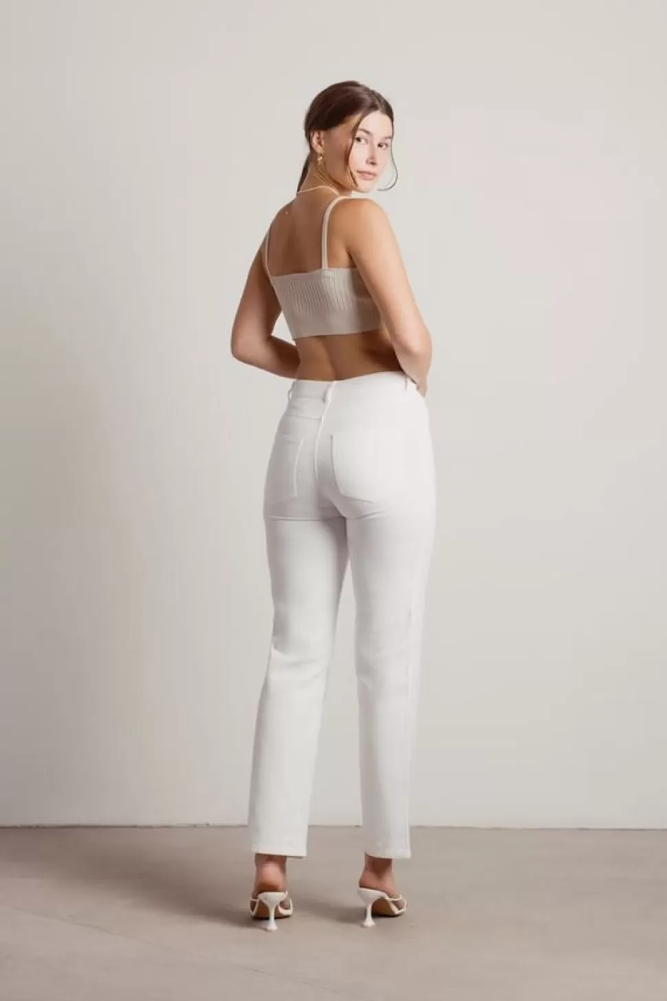 Pants*Tobi Castle Heights Thigh Slit Straight Leg Jeans White