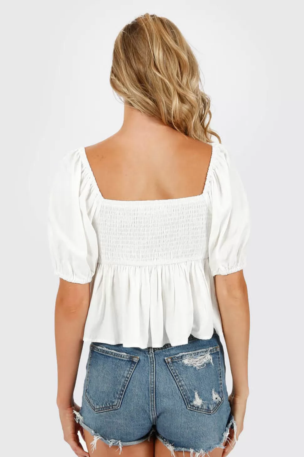 Blouses & Shirts*Tobi Cataleya Sweetheart Neckline Romantic Top White