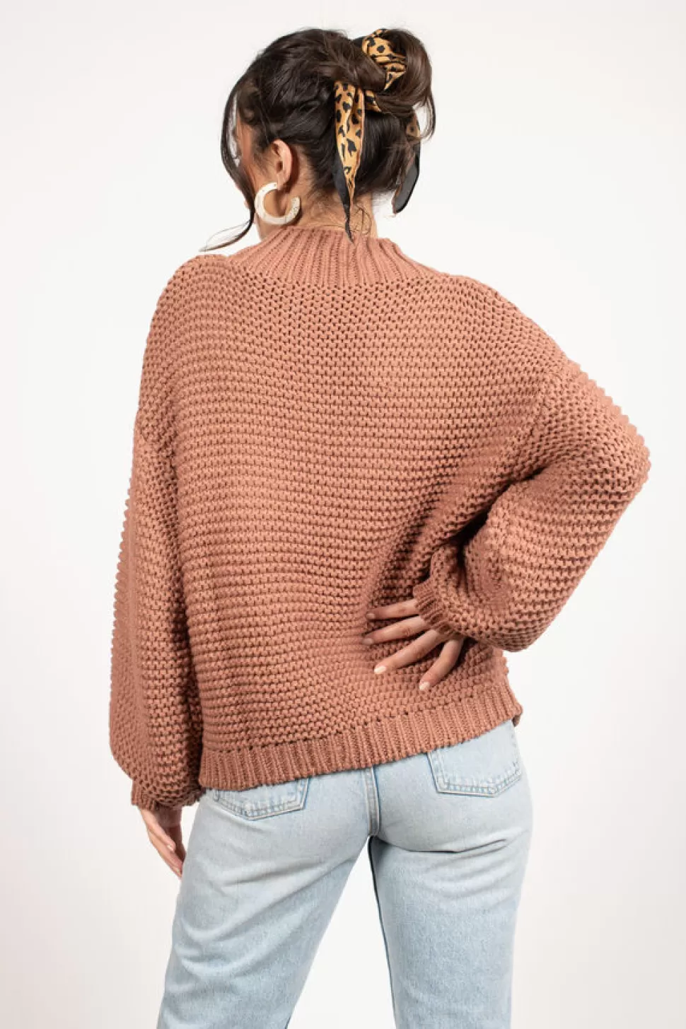 Long Sleeve Tops*Tobi Cecilia Chunky Knit Sweater Sienna | White | Hot Pink