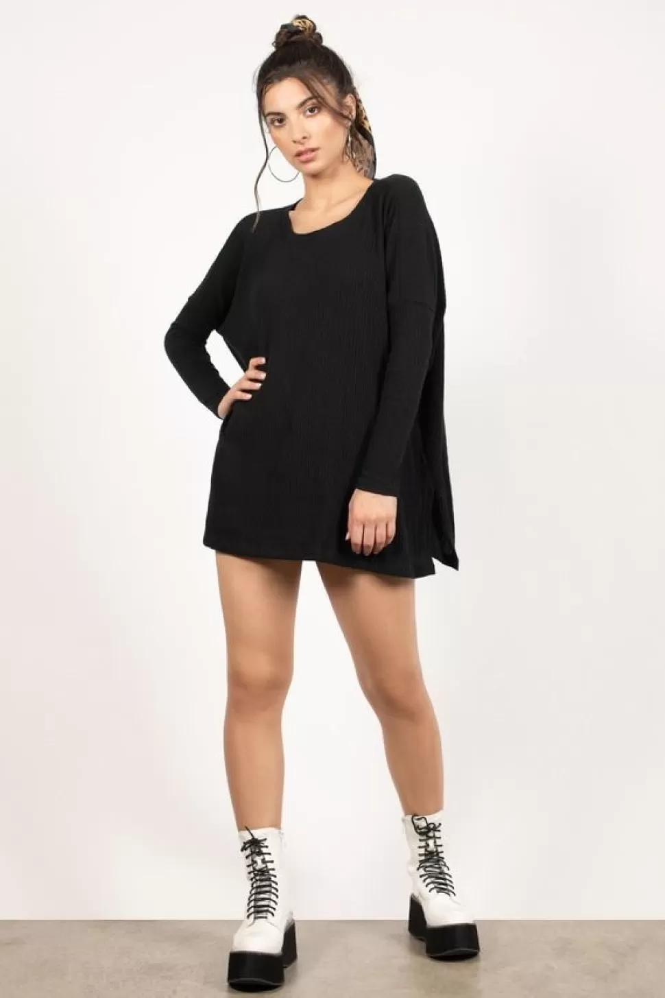 Long Sleeve Tops*Tobi Celia Ribbed Long Sleeve Top Black