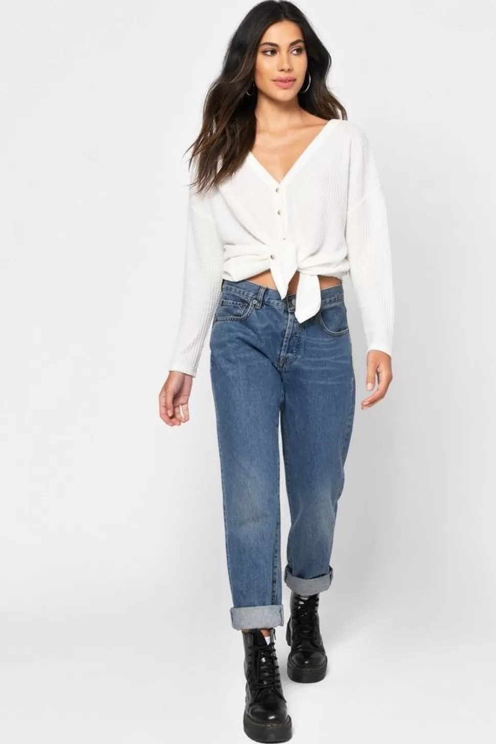 Long Sleeve Tops*Tobi Charlie Long Sleeve Blouse White