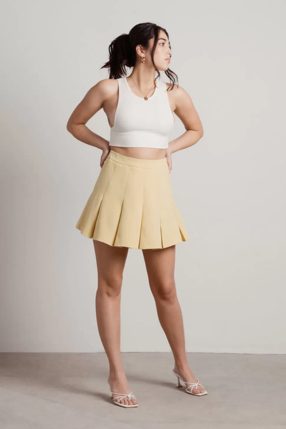 Skirts*Tobi Chiba Pleated Tennis Skirt Yellow