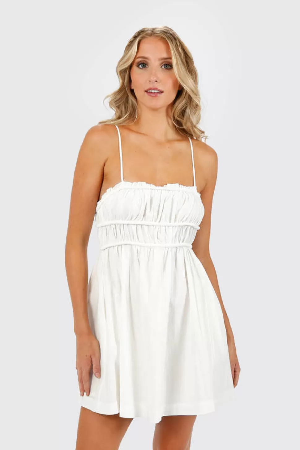 Casual Dresses*Tobi Claire Babydoll Mini Dress White | Black