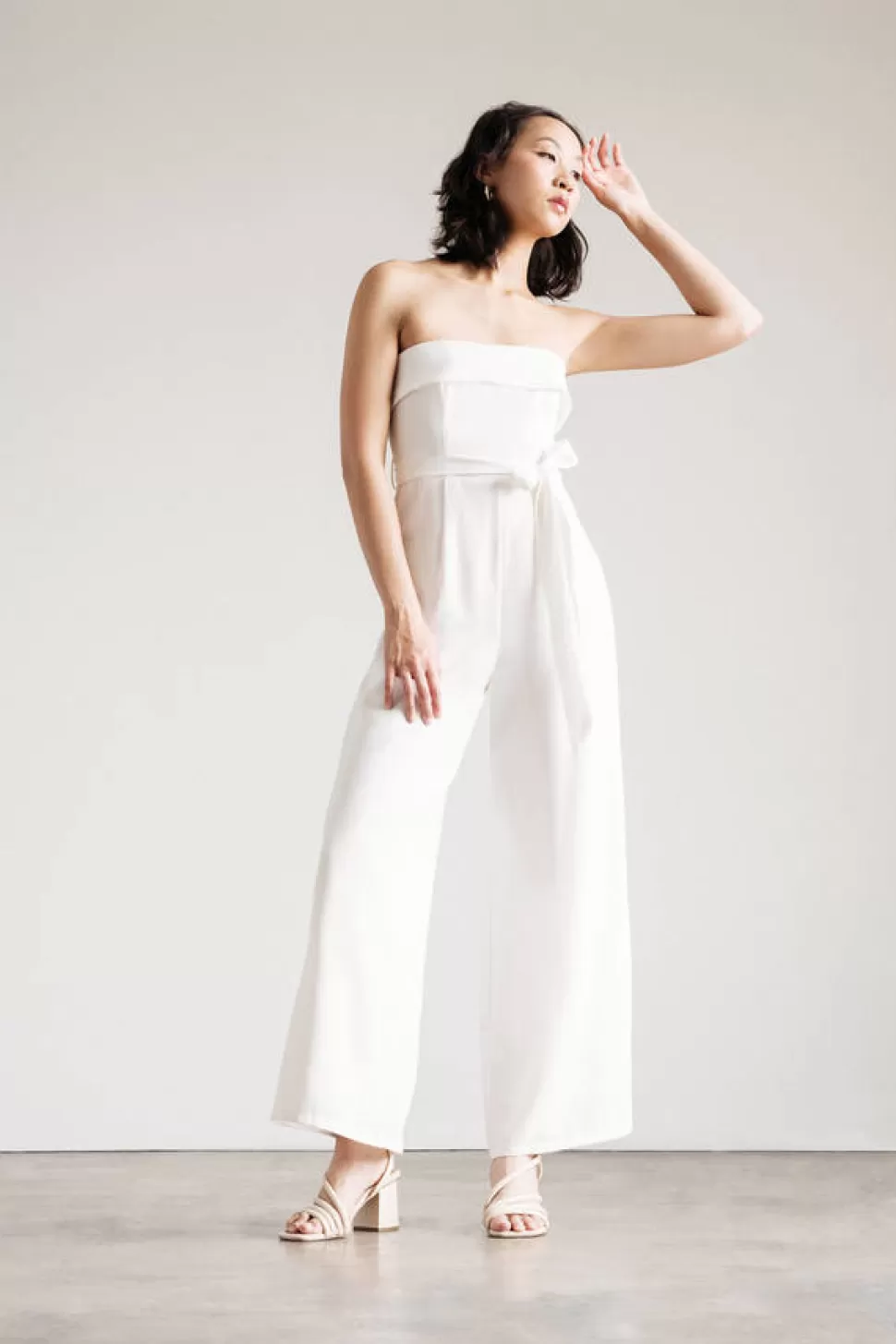 Rompers & Jumpsuits*Tobi Clarice Foldover Strapless Jumpsuit White | Black