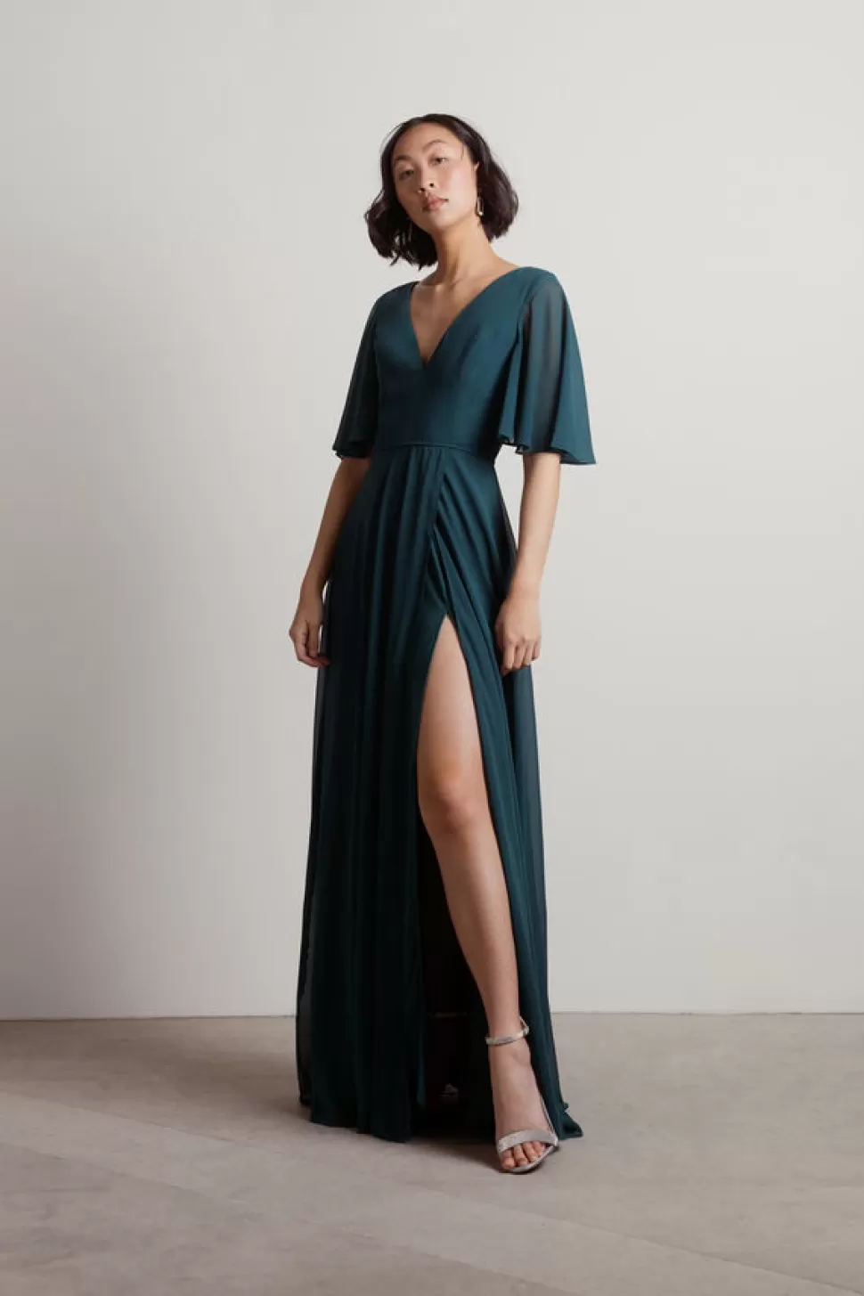 Black Tie & Evening Dresses*Tobi Come Closer To Me Slit Maxi Dress Navy | Emerald | Burgundy | Ivory