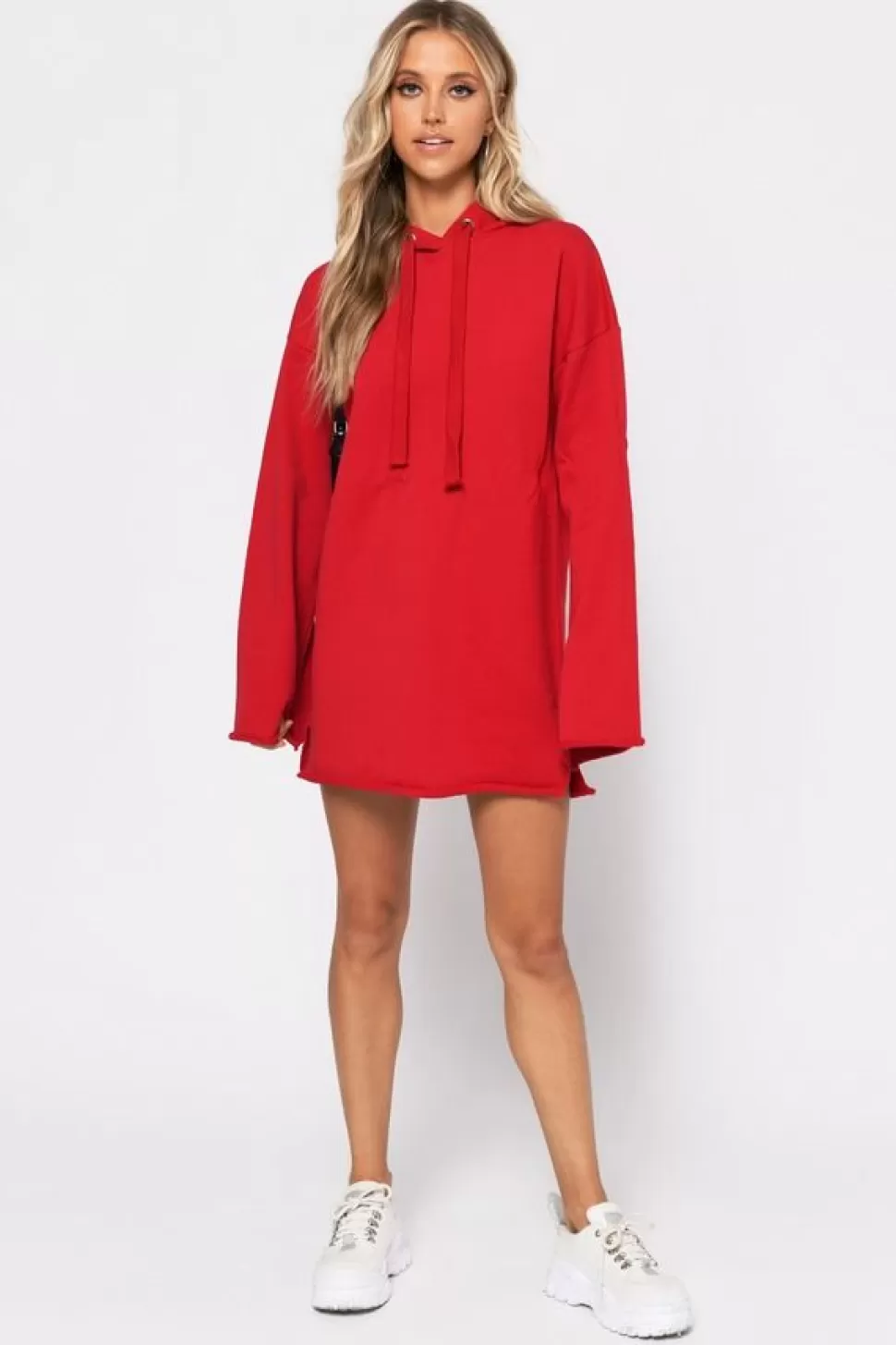 Shift Dresses*Tobi Concrete City Oversized Hoodie Red | Marsala | Black | Natural