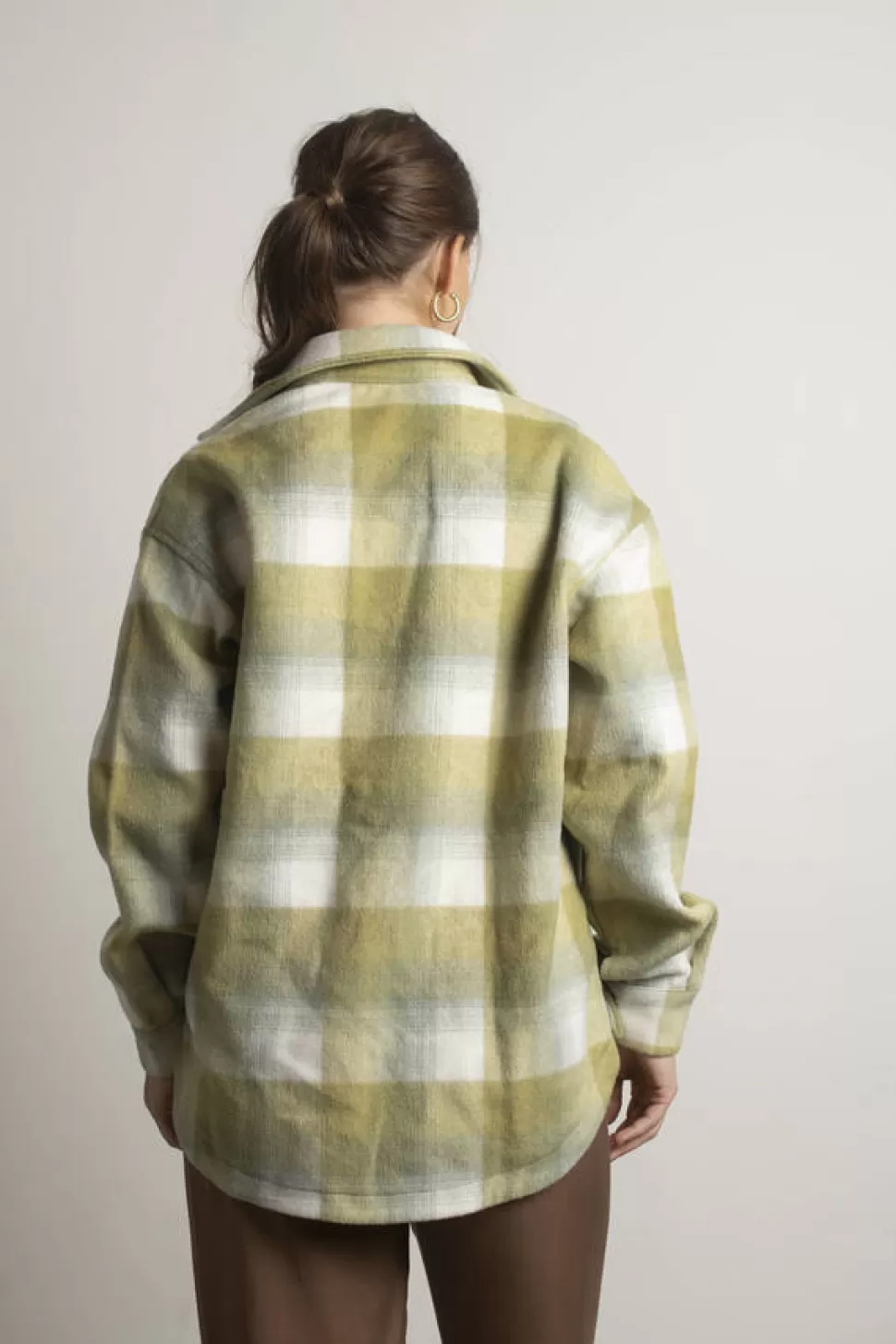 Jackets*Tobi Cordae Plaid Flannel Pocket Shacket Green