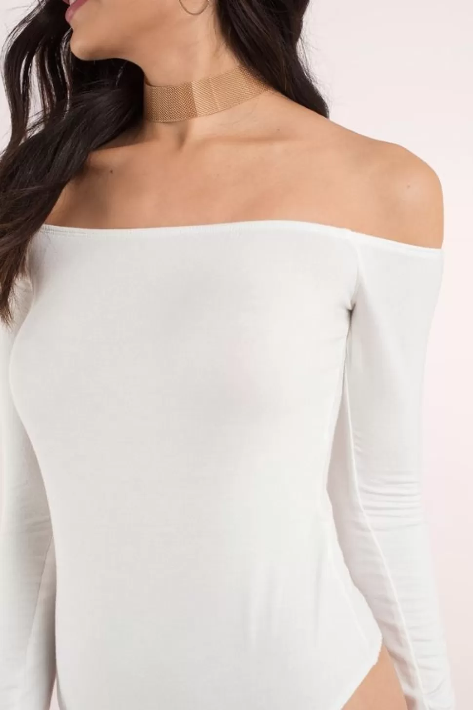 Long Sleeve Tops*Tobi Cosette Off Shoulder Bodysuit Ivory | Silver