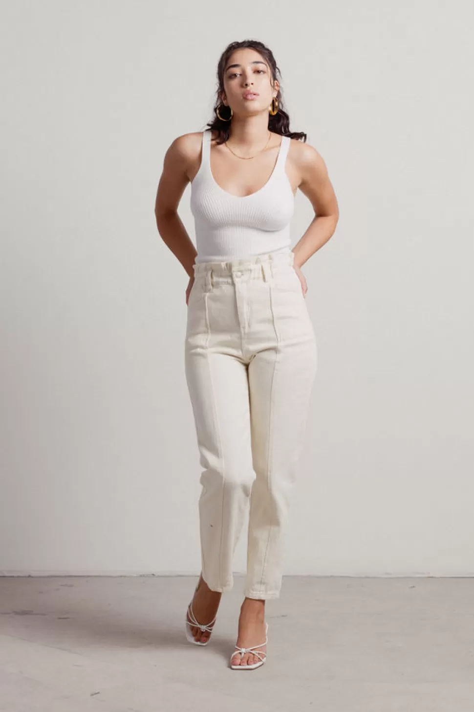 Camis & Tanks*Tobi David Sleeveless Ribbed Knit Top Ivory