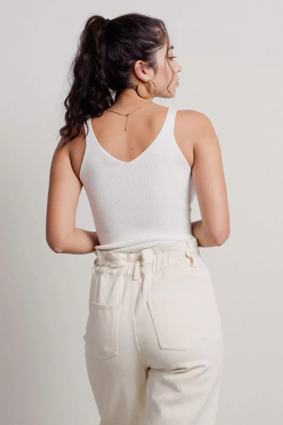 Camis & Tanks*Tobi David Sleeveless Ribbed Knit Top Ivory