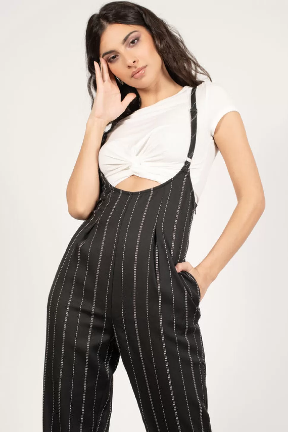 Rompers & Jumpsuits*Tobi Day One Striped Jumpsuit Black