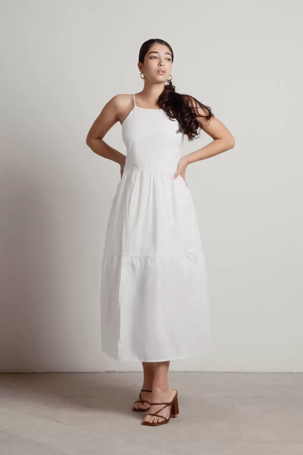 Sundresses*Tobi Daybreak Halter Tiered Maxi Dress Off White