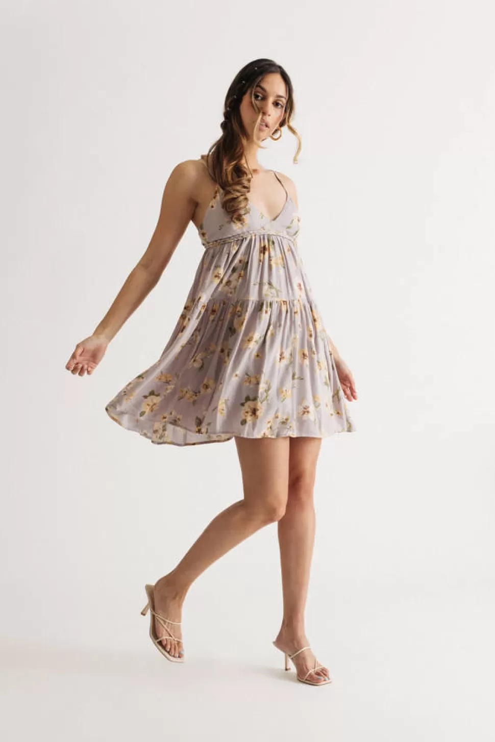 Skater Dresses*Tobi Delanie Floral Skater Mini Dress Lilac