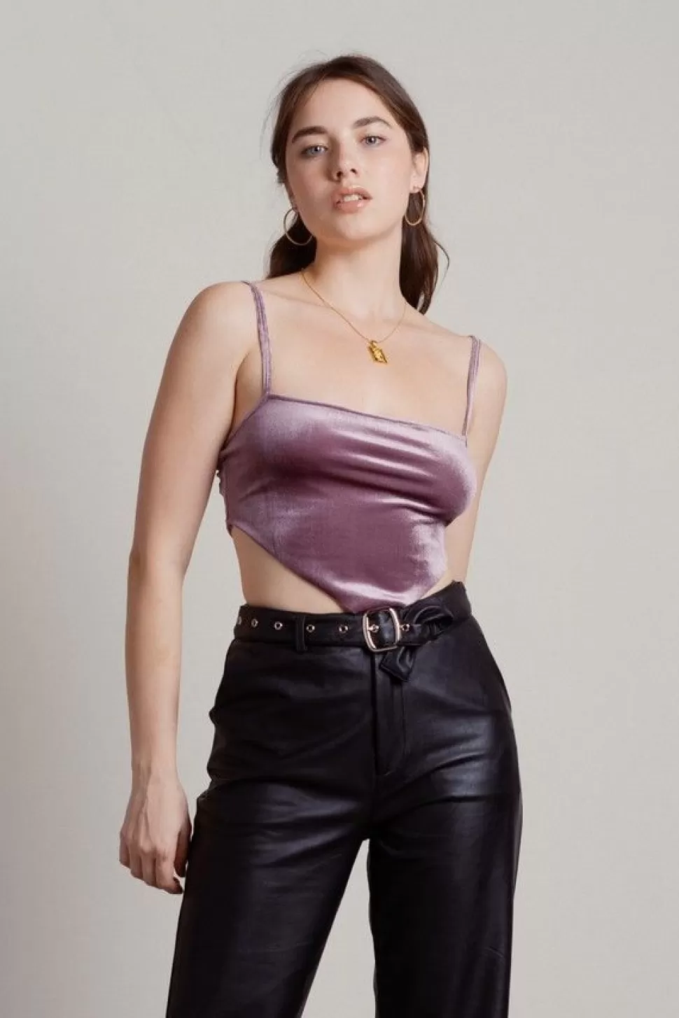 Camis & Tanks*Tobi Demun Velvet Bandana Crop Top Gold | Mauve