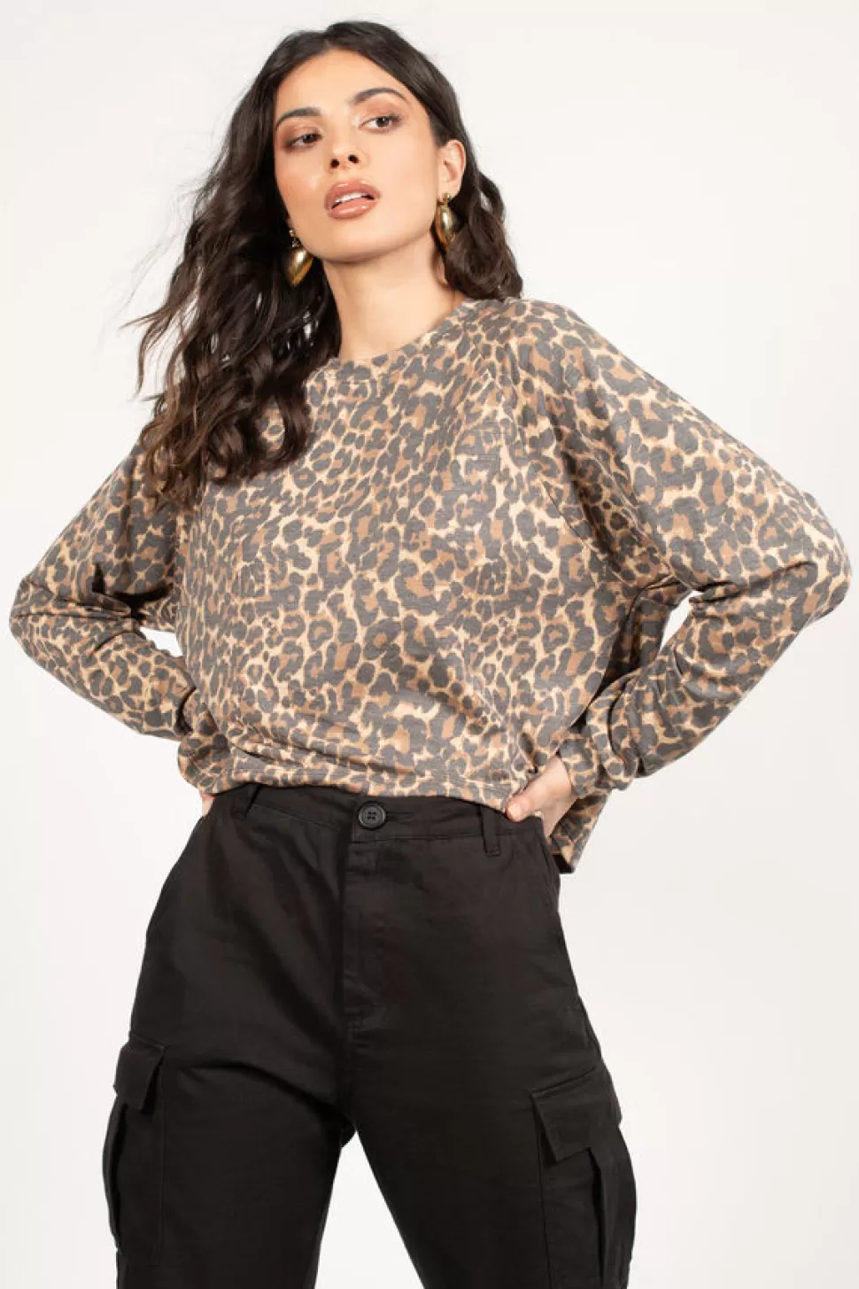 Long Sleeve Tops*Tobi Diana Printed Long Sleeve Top Leopard