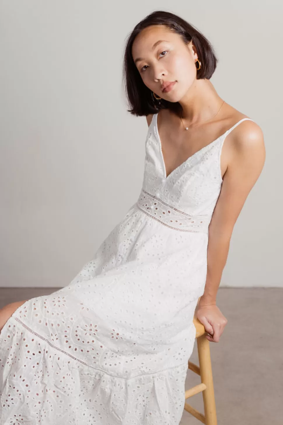 Casual Dresses*Tobi Do Me A Favor Eyelet Midi Dress White