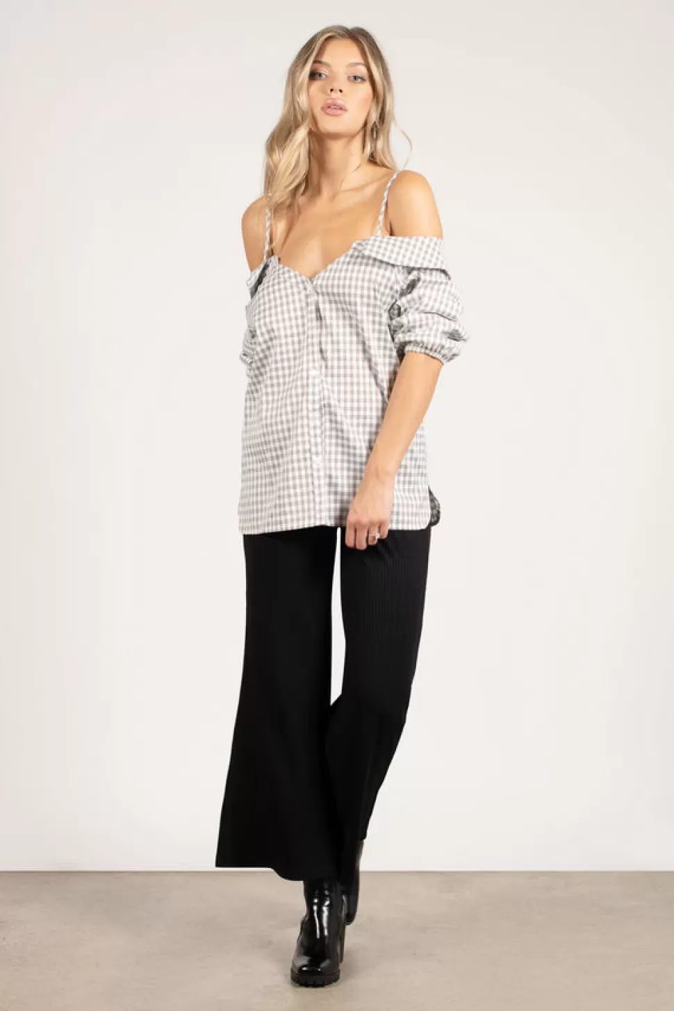 Long Sleeve Tops*Tobi Don'T Be Plaid Top White Multi