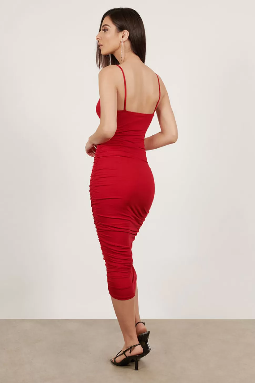 Bodycon Dresses*Tobi Don'T Commit Twist Front Midi Dress Red