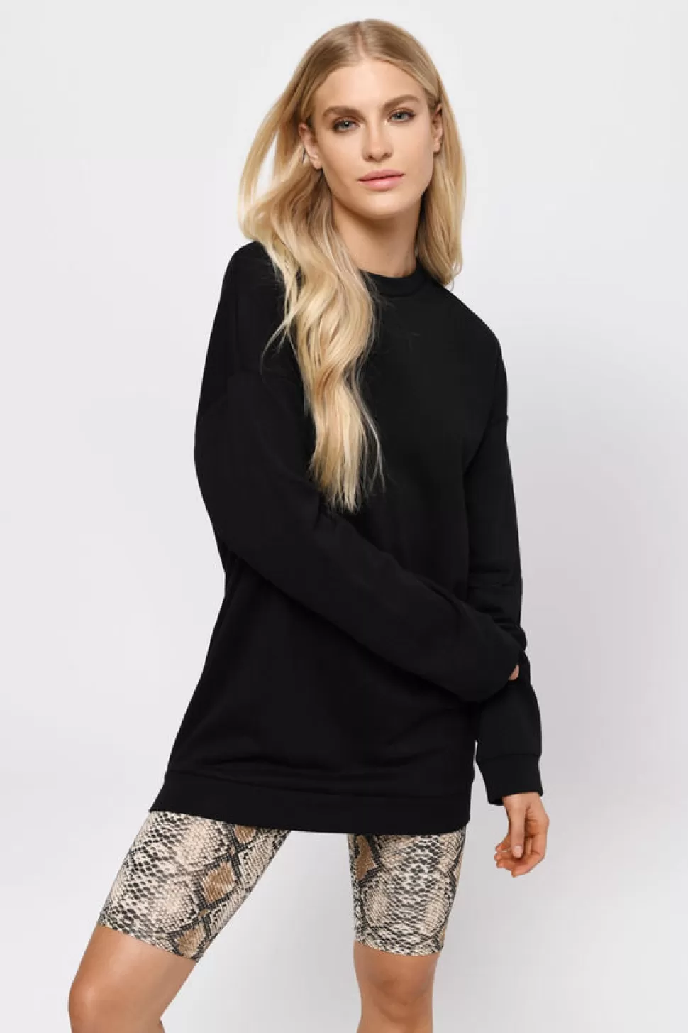 Long Sleeve Tops*Tobi Don'T Cross Me Lace Up Sweatshirt Black | Natural | Marsala