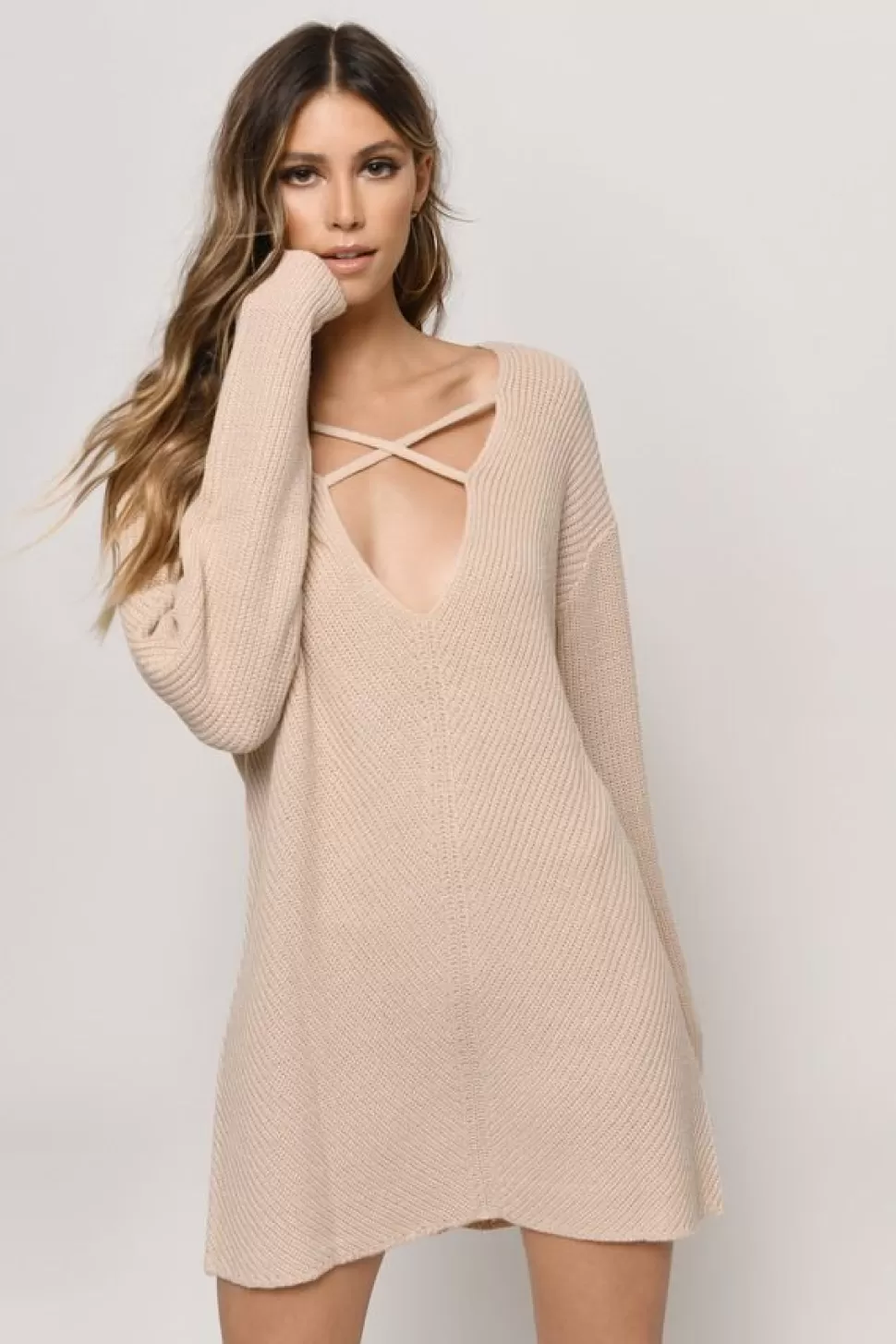 Shift Dresses*Tobi Don'T Let Me Down Sweater Dress Toast | Black