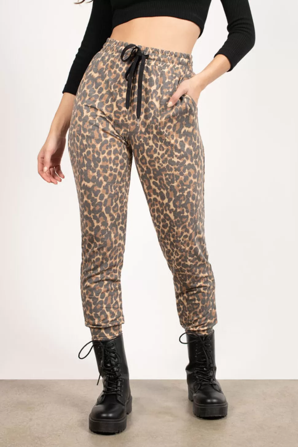 Jogger Pants*Tobi Don'T Worry Printed Drawstring Pants Leopard