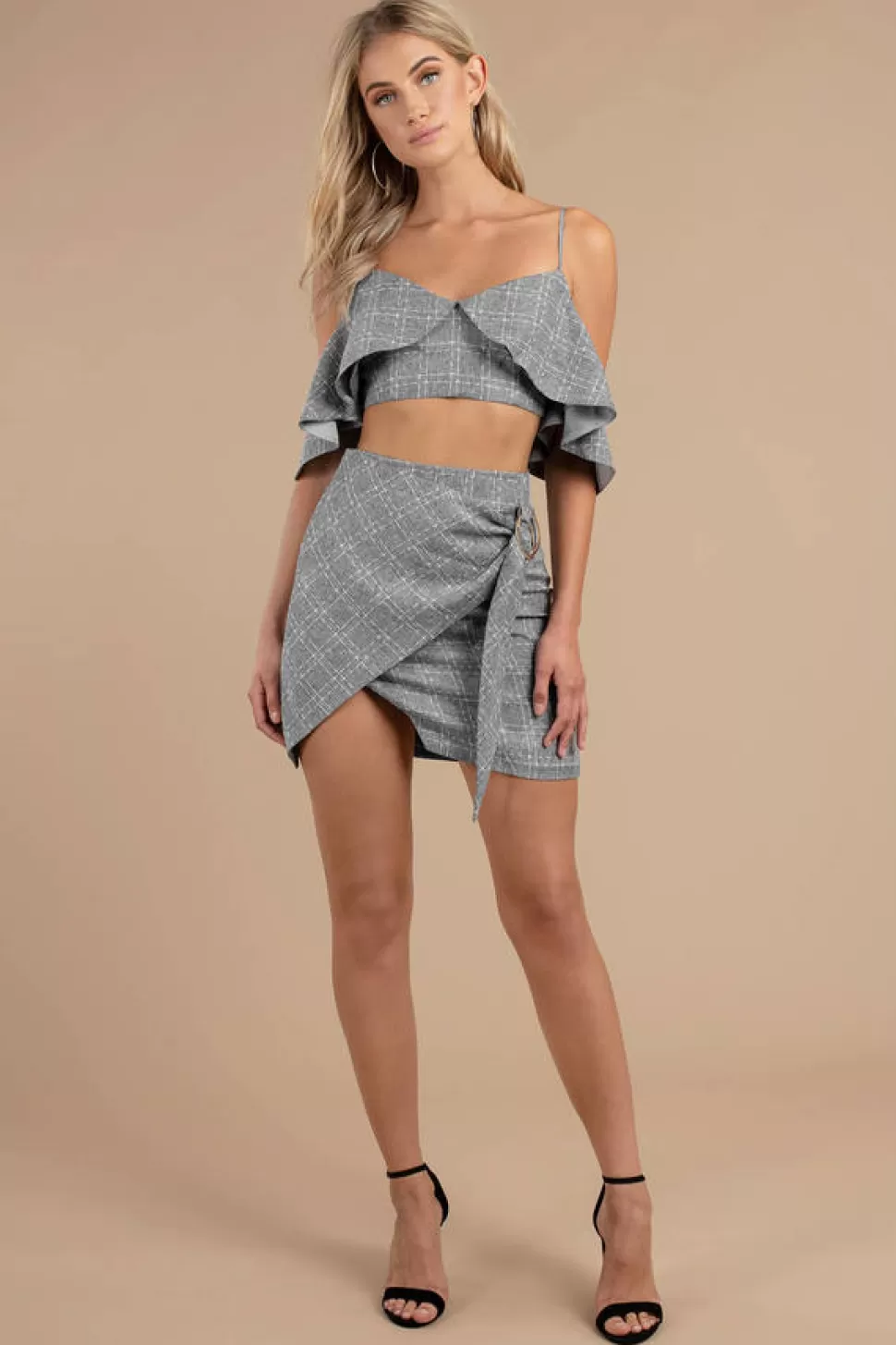 Two Piece Dresses*Tobi Edwina Ruffle Crop Top Grey